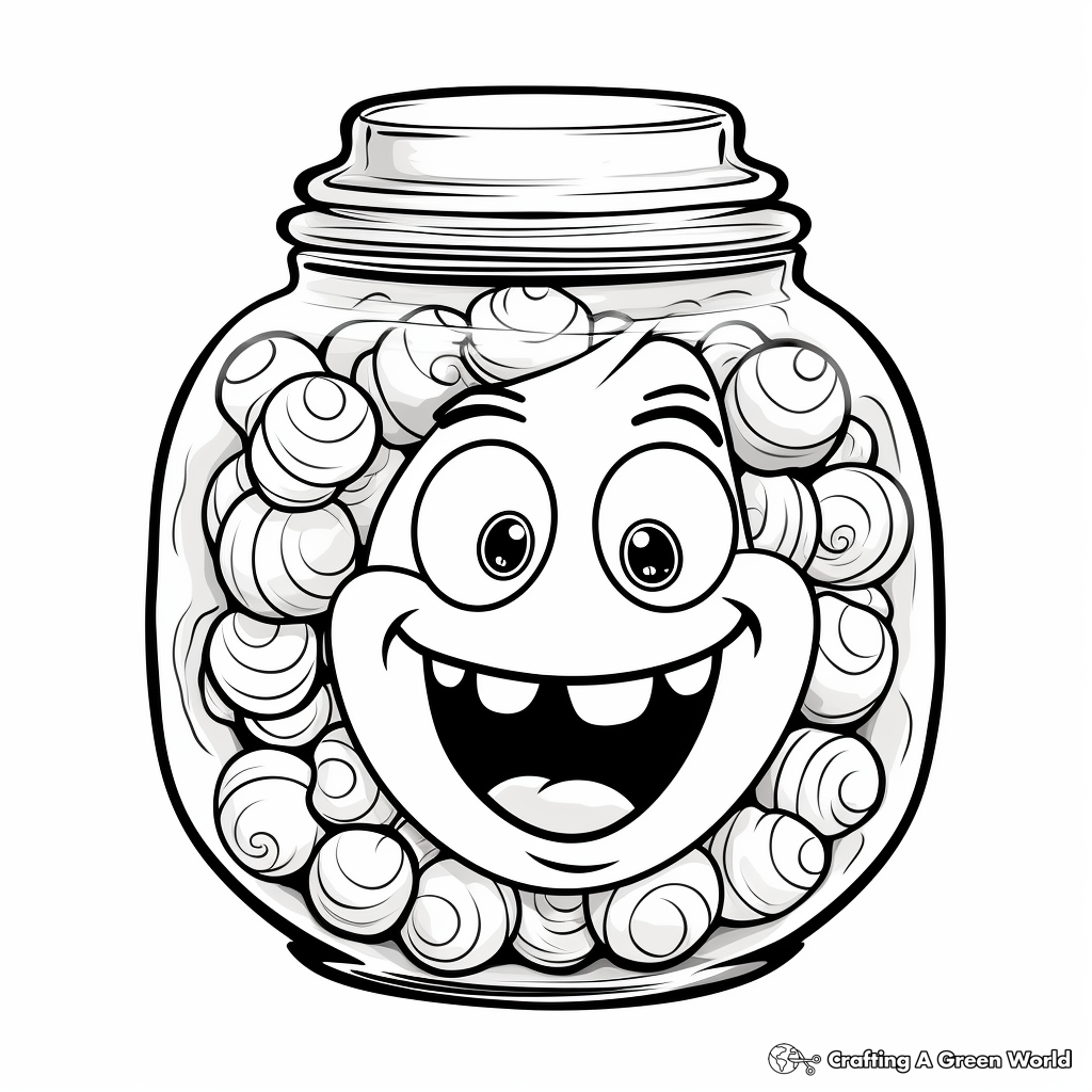 Candy jar coloring pages