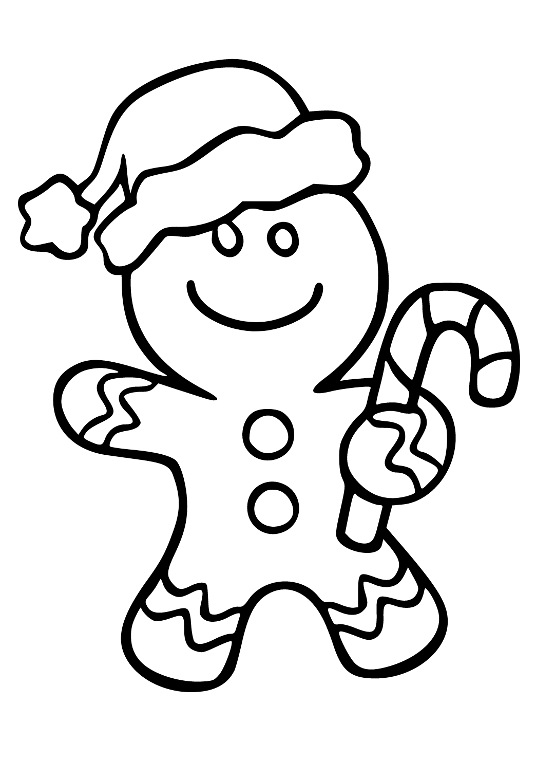 Free printable gingerbread man new year coloring page sheet and picture for adults and kids girls and boys