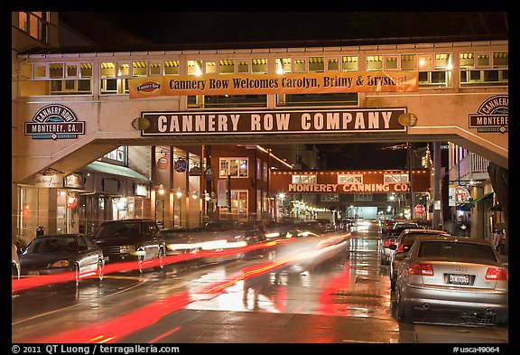 Picturephoto autos cannery row on a rainy night monterey california usa