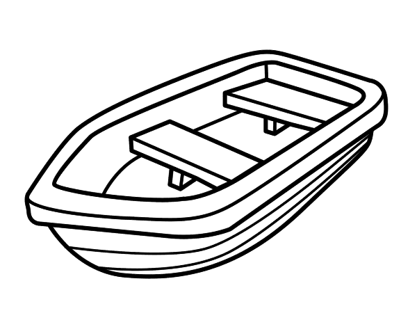 Coloring page small boat canoe transportation â printable coloring pages