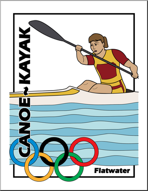Clip art summer olympics event illustrations canoe flatwater color i