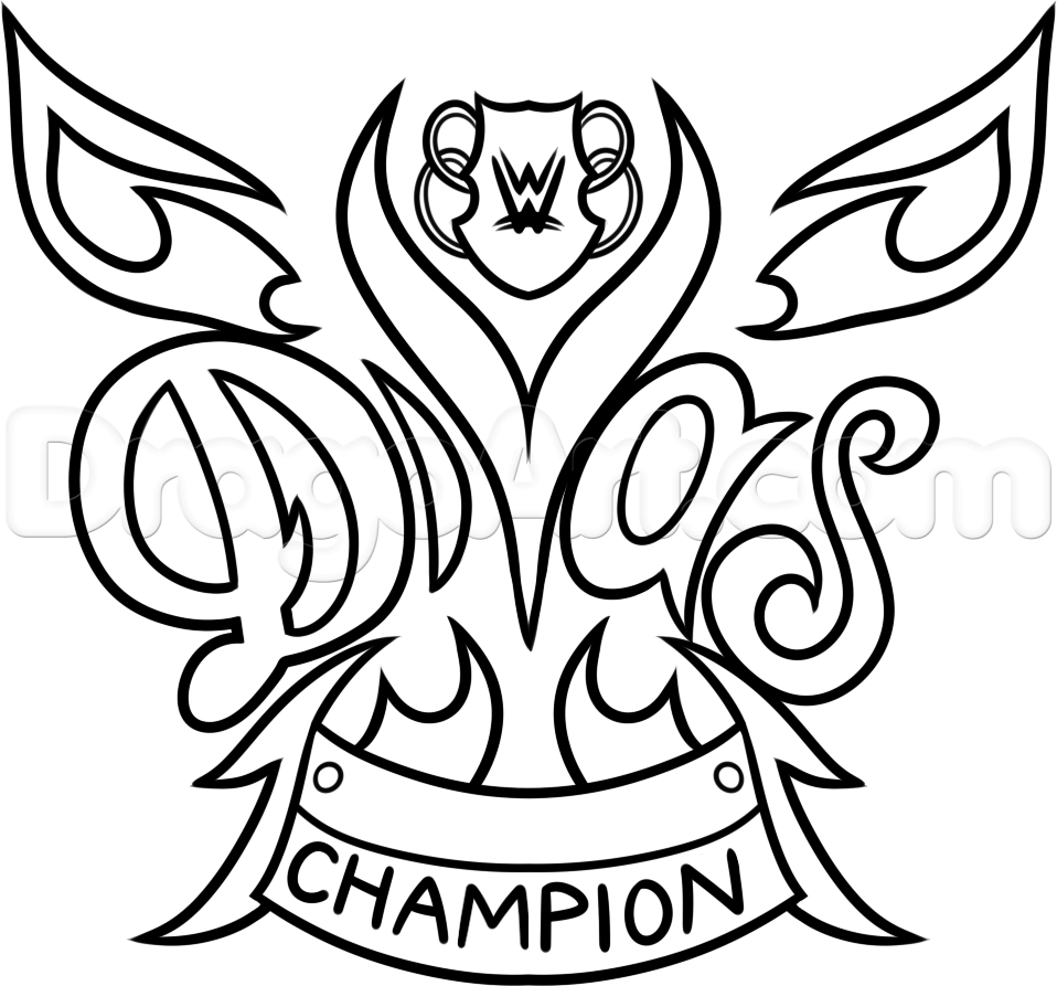 How to draw the wwe diva championship belt step by step sports pop culture free online drawing tutâ wwe coloring pages wwe divas wwe divas championship belt