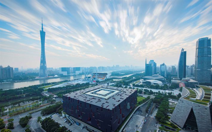 Download wallpapers guangzhou canton tower morn city metropolis skyscrapers china tallest chinese building for sktop free pictures for sktop free gratte ciel belle photo canton