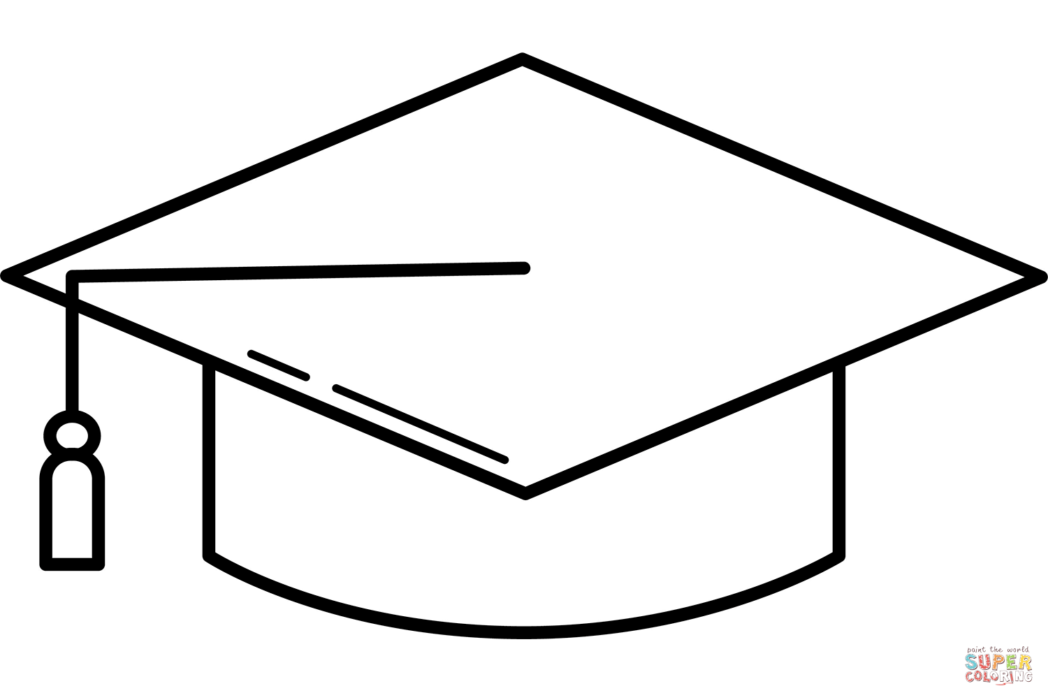 Graduation cap coloring page free printable coloring pages