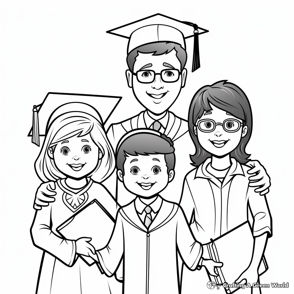 Graduation coloring pages