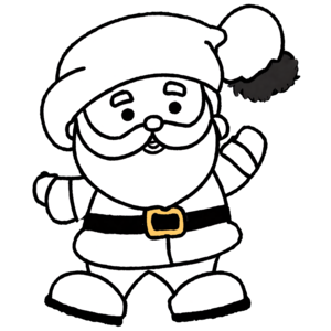 Download black and white cartoon santa claus png online