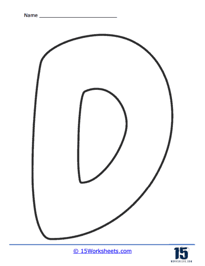 Bubble letter d worksheets