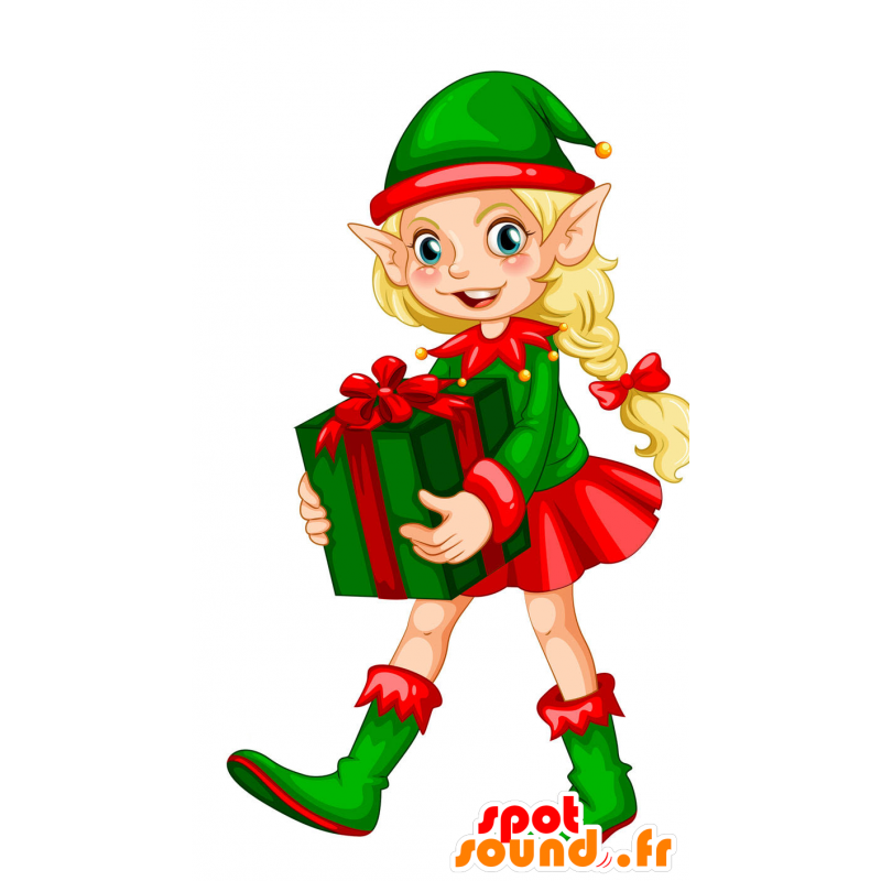 Purchase christmas elf with pointy ears mascot in d d mascots color change no change size l