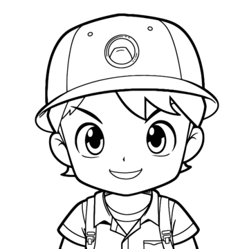 Boy in a cap coloring page outline sketch drawing vector wing drawing ring drawing cap drawing png and vector with transparent background for free download