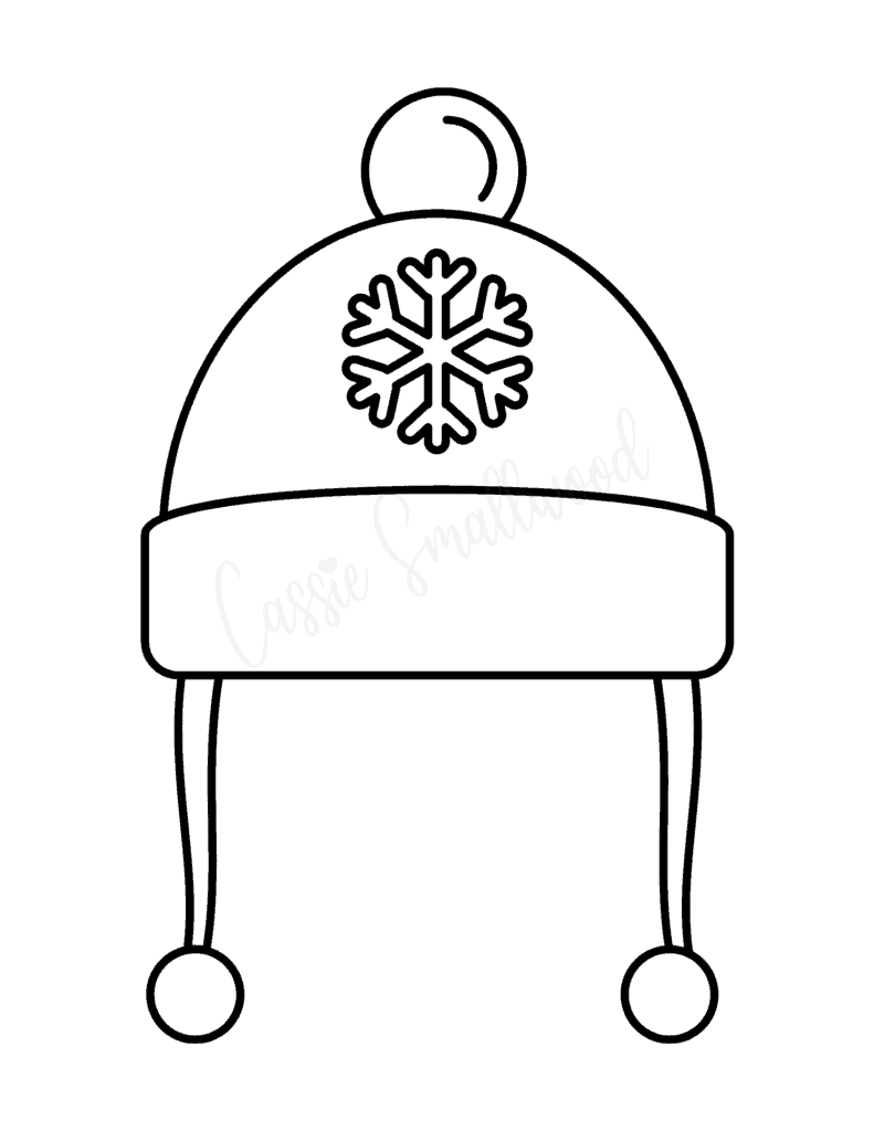 Cute winter hat templates and coloring pages