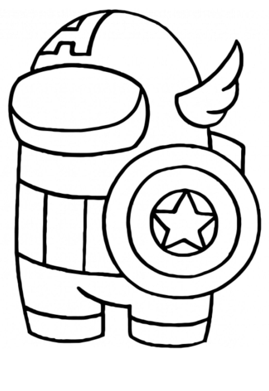 Free printable among us captain america coloring page sheet and picture for adults and kids girls and boys