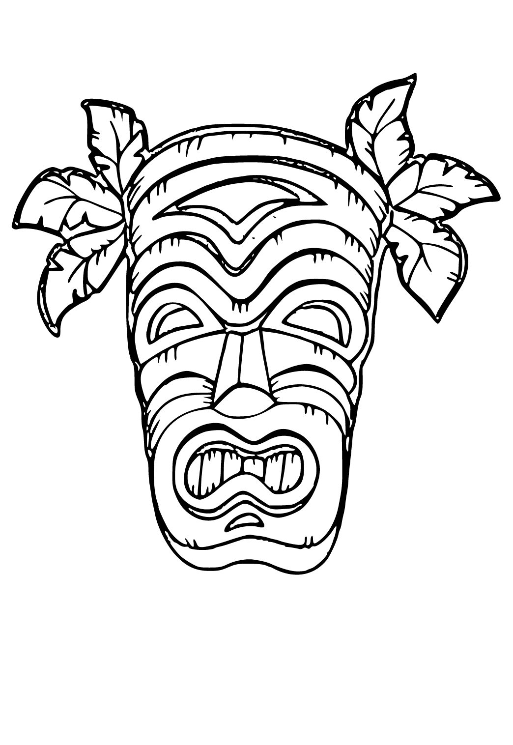 Free printable hawaii mask coloring page sheet and picture for adults and kids girls and boys