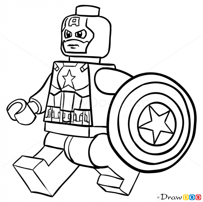 How to draw captain america lego super heroes