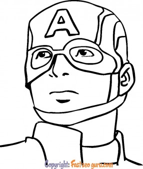 Pages to color avenger captain america to printable