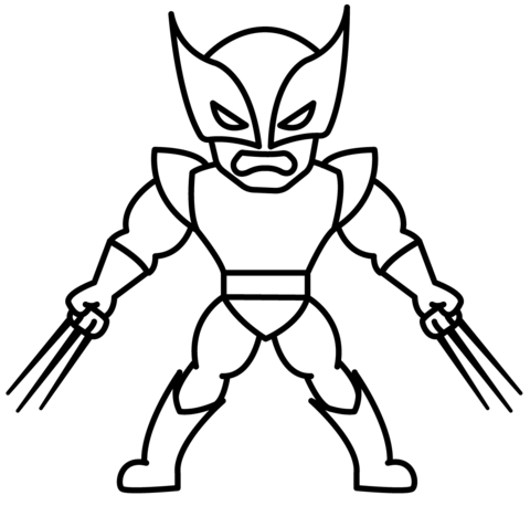 Chibi wolverine coloring page free printable coloring pages