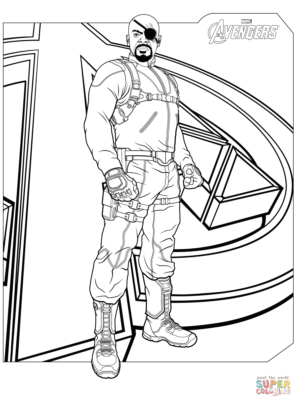 Avengers nick fury coloring page free printable coloring pages