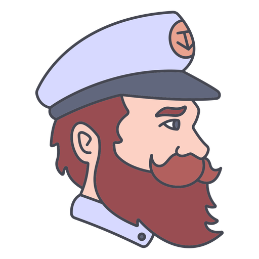 Ships captain profile color stroke png svg design for t