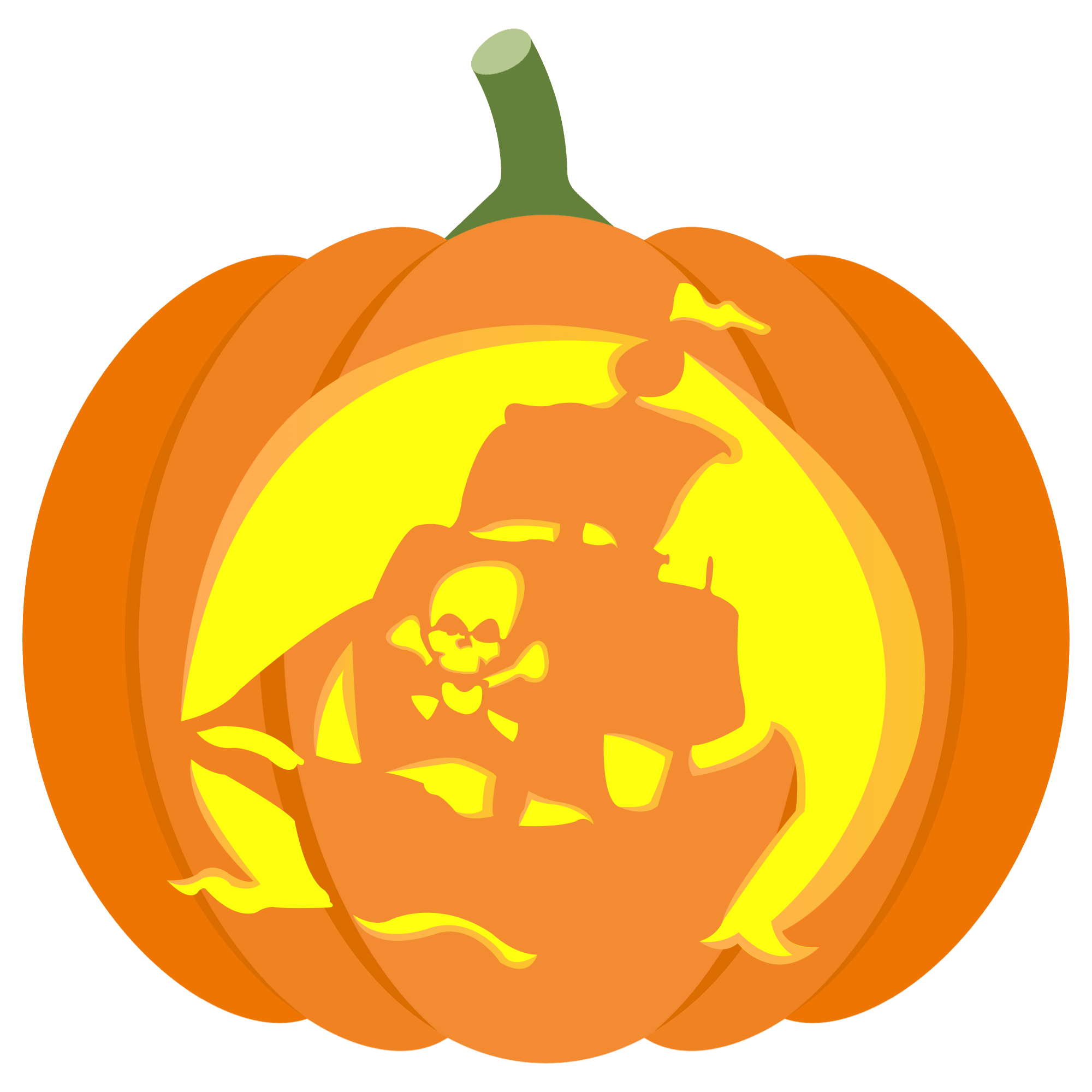 Pirate ship pumpkin stencil free printable papercraft templates