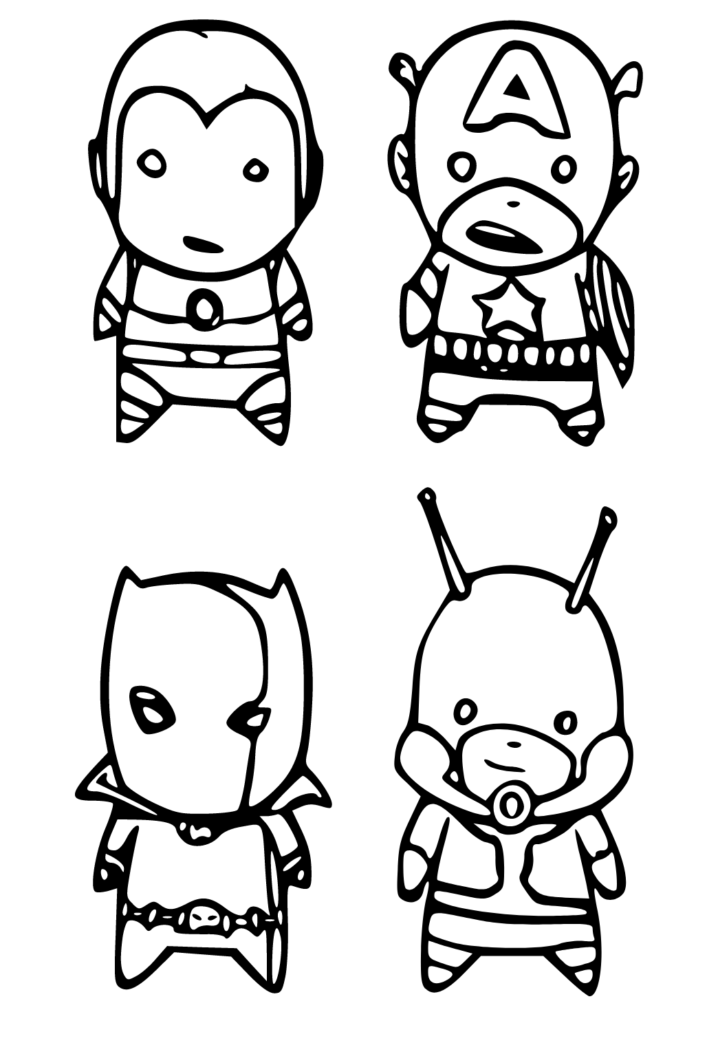 Free printable avengers babies coloring page sheet and picture for adults and kids girls and boys