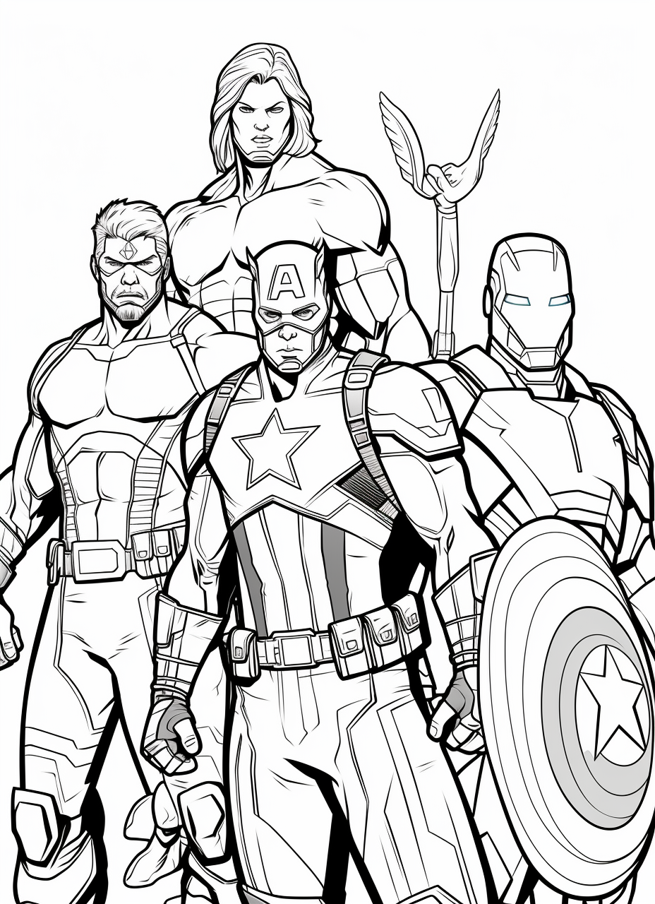 Marvels the avengers coloring page download pdf