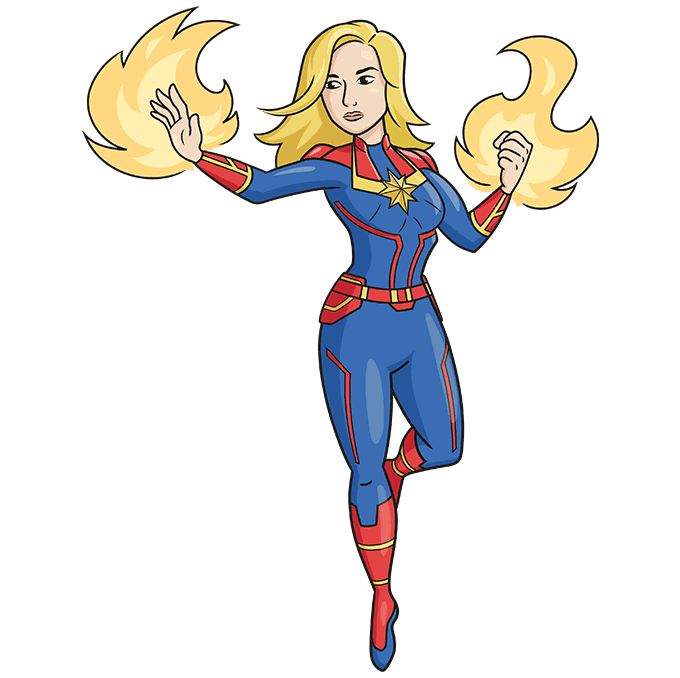 How to draw captain marvel