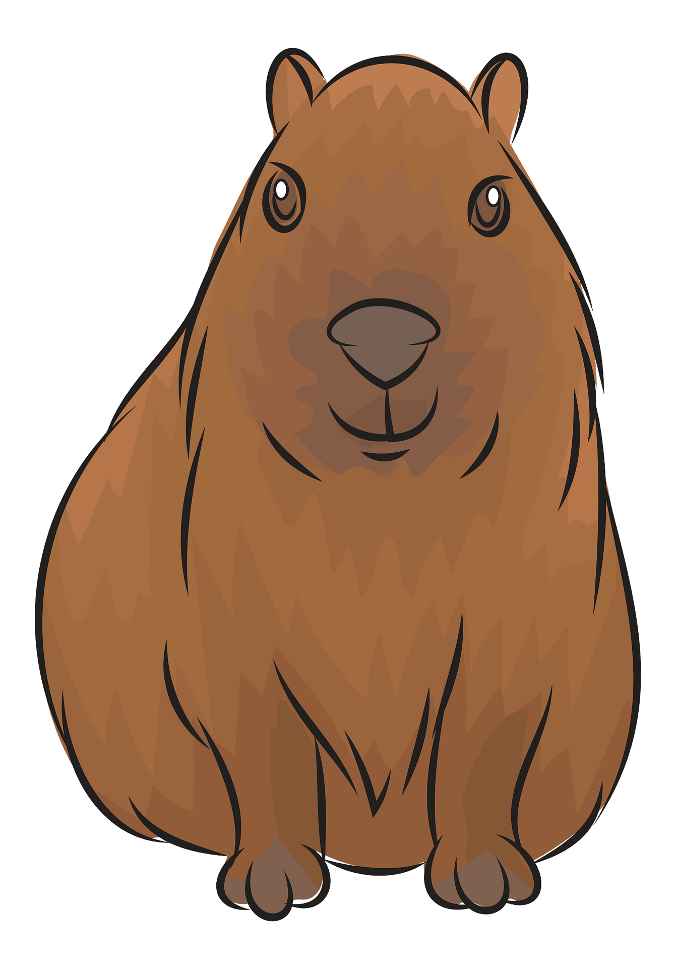 Premium vector cartoon illustration of a cute capybara relaxing