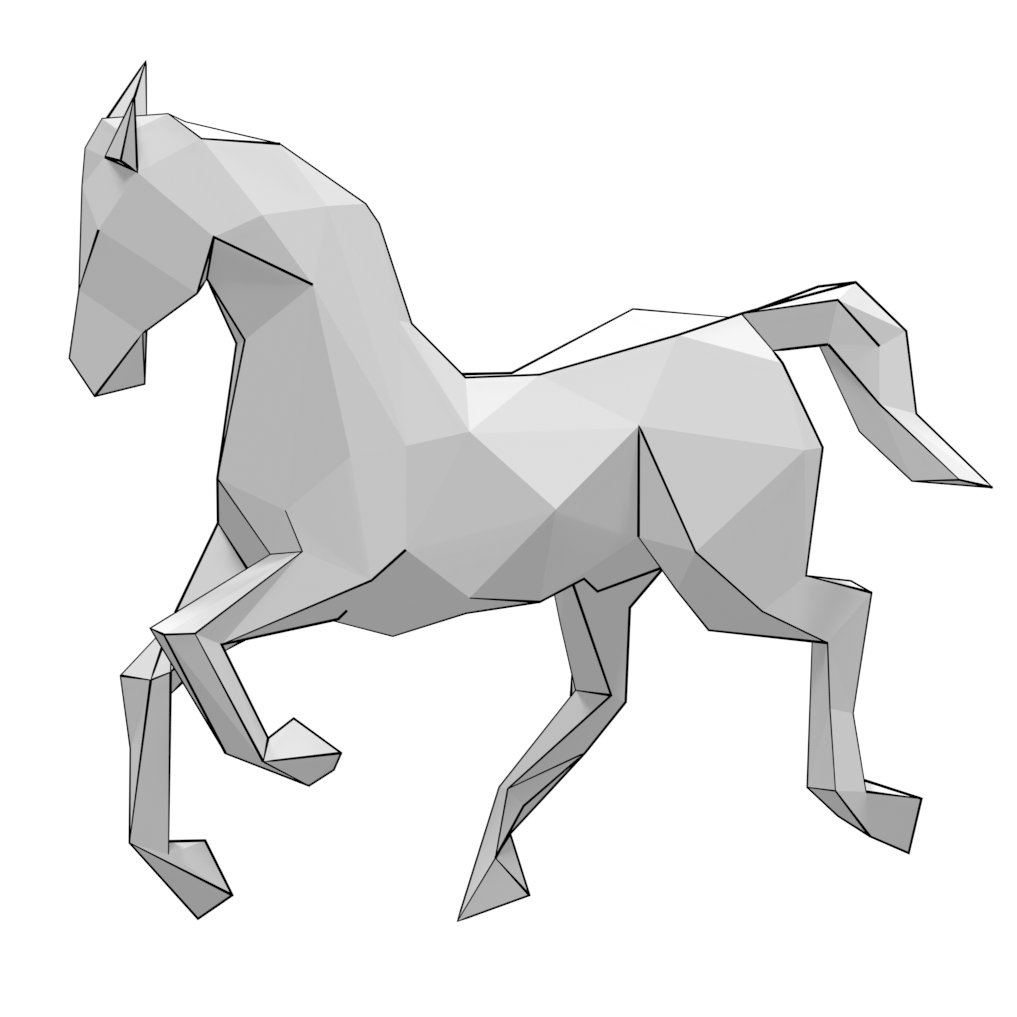 D papercraft model of running horse free printable papercraft templates