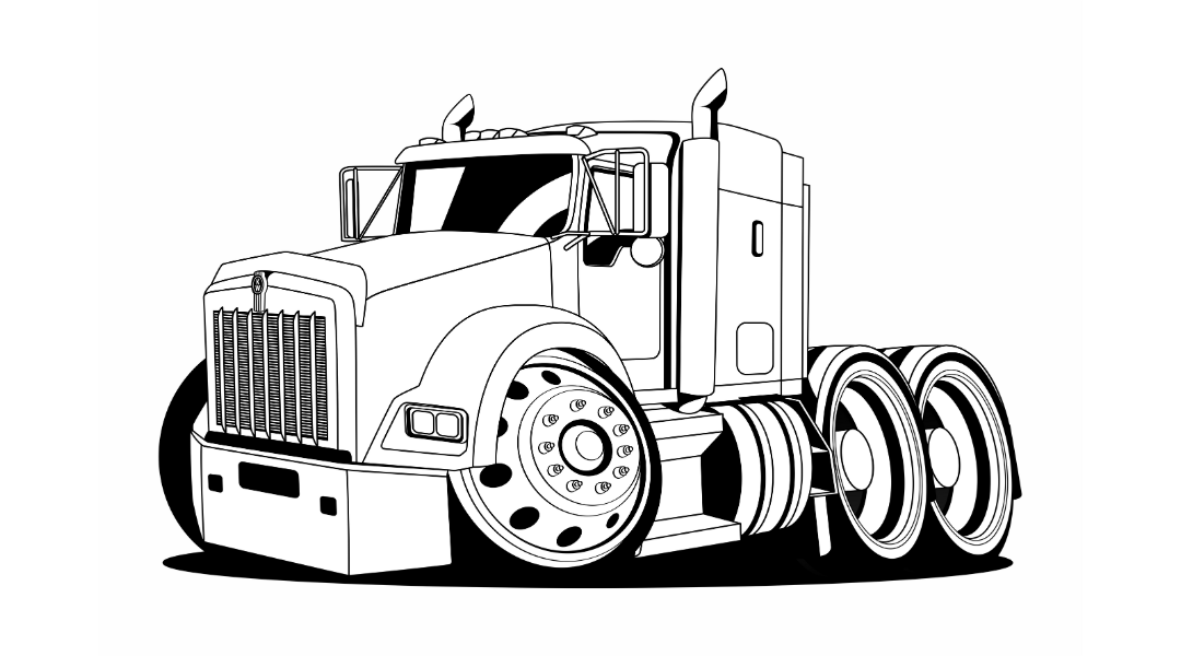 Line art baby truck cartoon â tuner cartoons