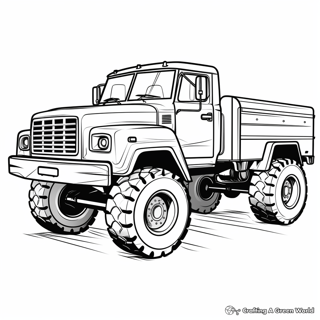 Army truck coloring pages