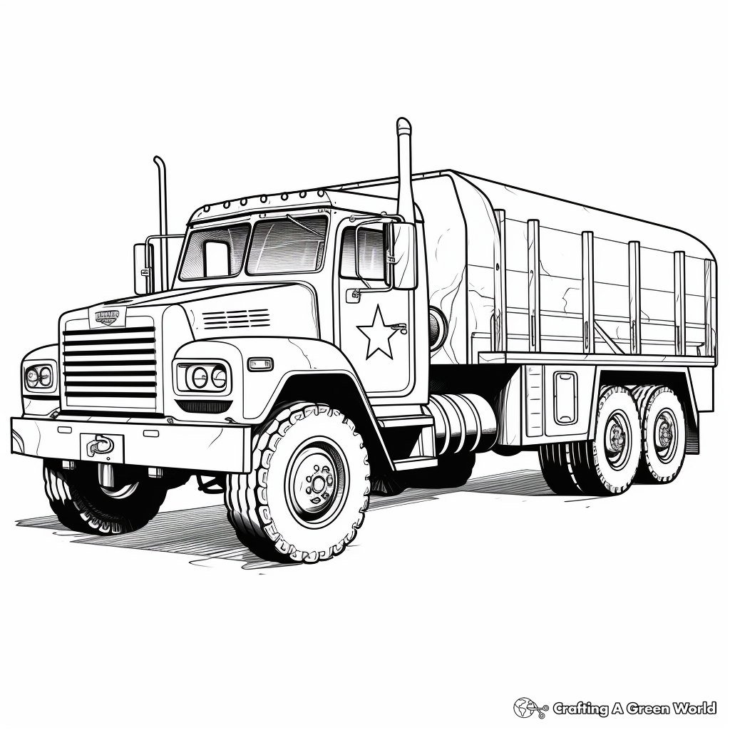 Army truck coloring pages