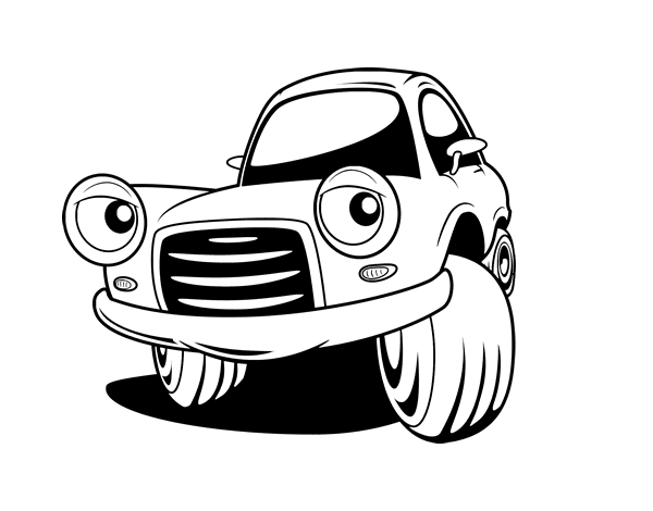 Fun city car coloring page