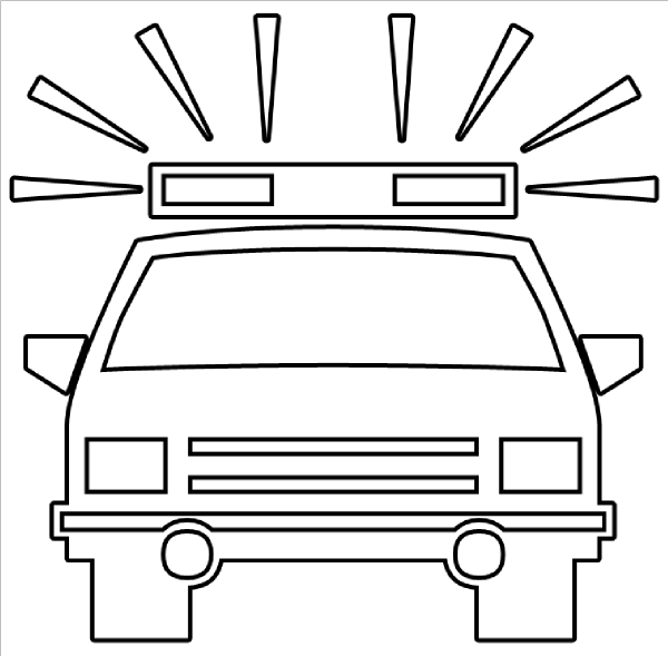 Police car outline clip art at