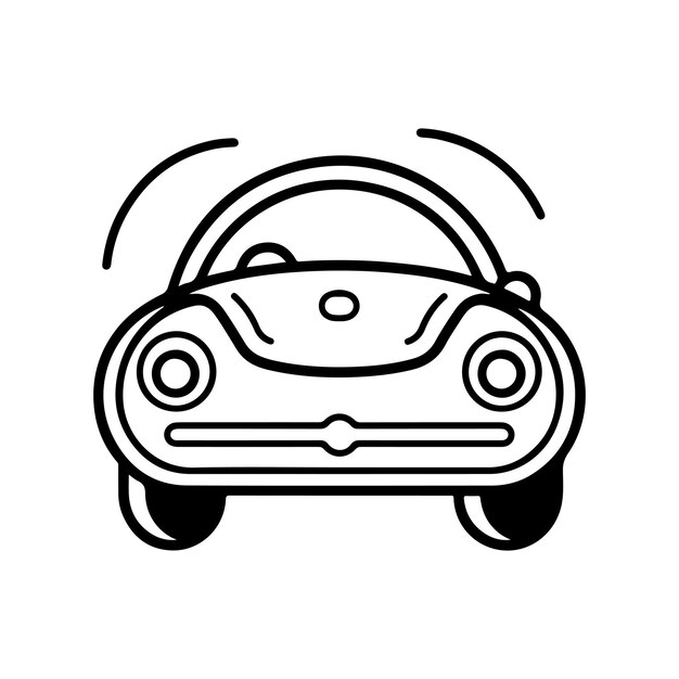 Premium vector sketch hand drawn single line art coloring page car