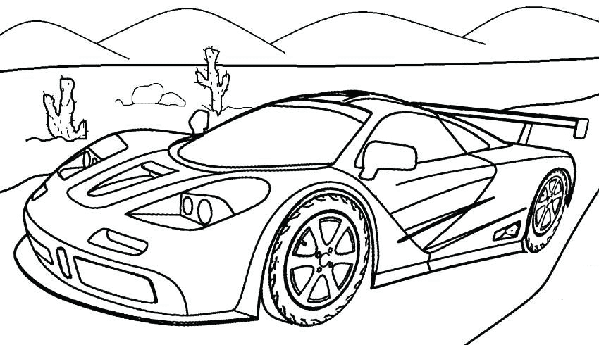 Racing car coloring pages