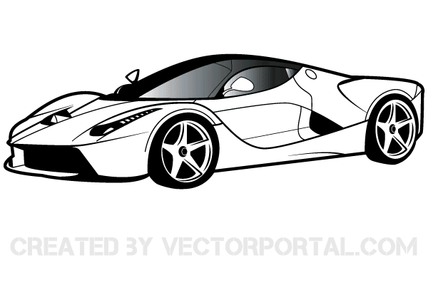 Ferrari clipart free car drawings ferrari car car vector