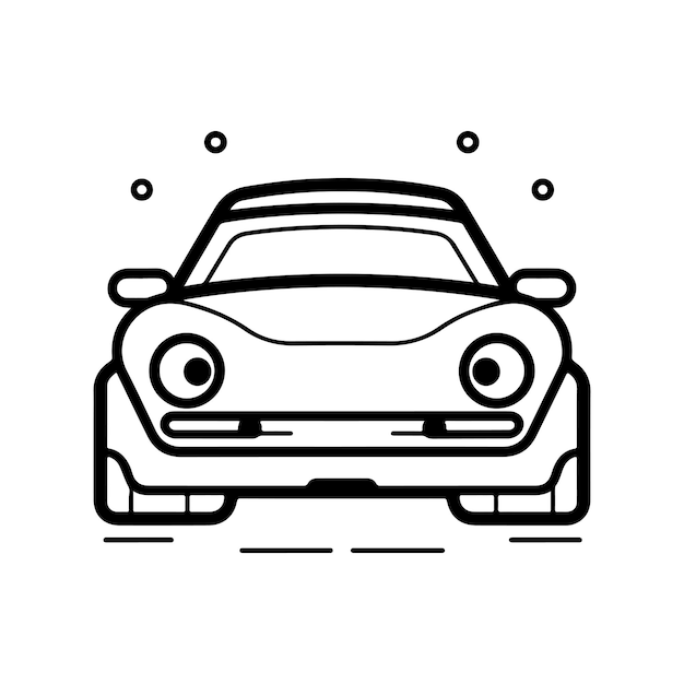 Premium vector sketch hand drawn single line art coloring page car