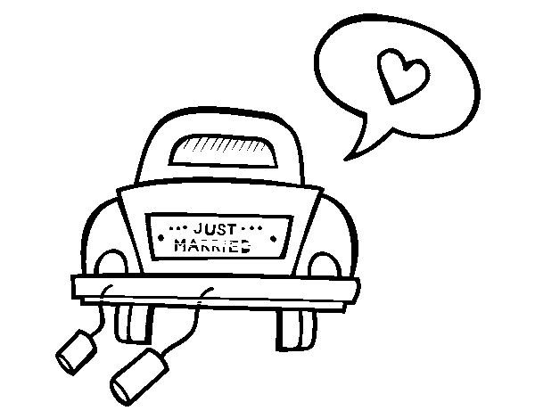 Wedding car coloring page