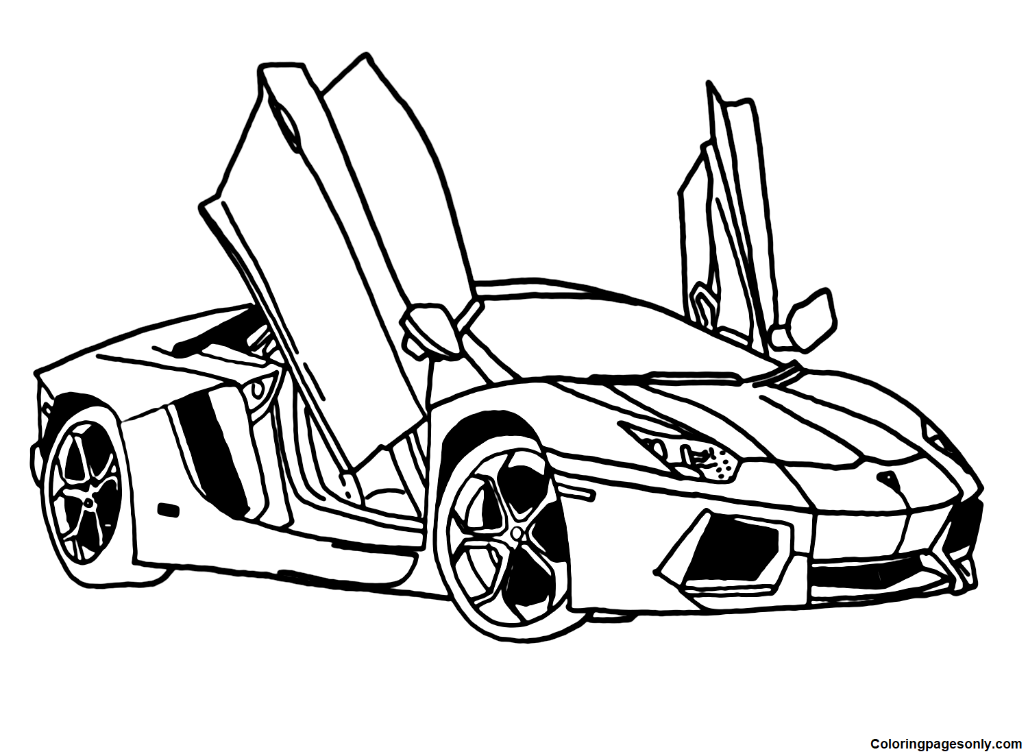 Pictures lamborghini coloring page