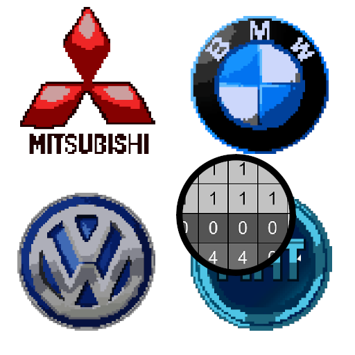 Cars logo pixel art lor by number loring bookappstore for android