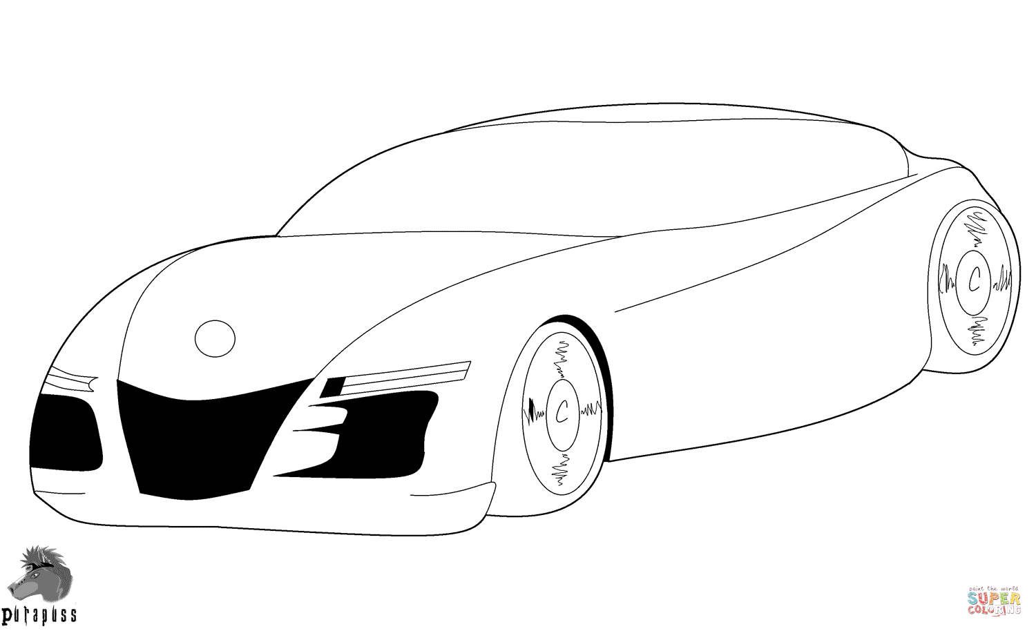 Super car coloring page free printable coloring pages