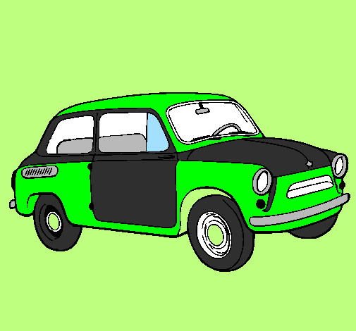 Colored page classic car painted by mr bean