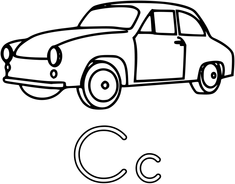 Easy car coloring pages â letter c coloring pages cars coloring pages car colors coloring pages