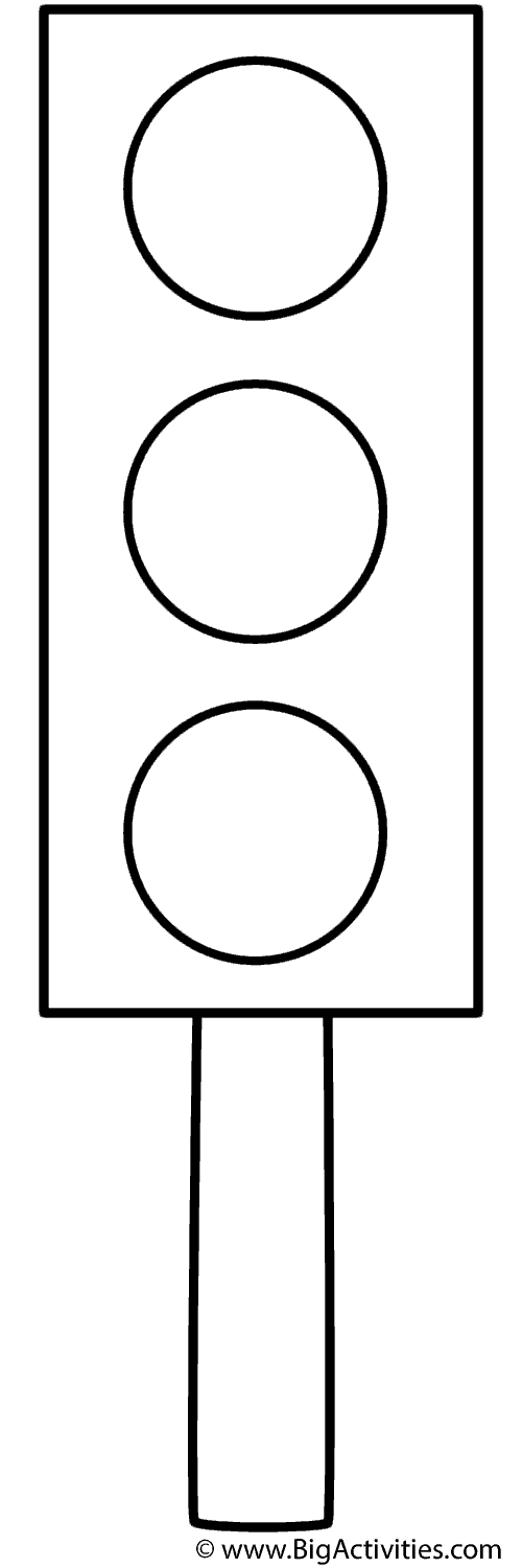 Coloring page traffic light stop light light crafts