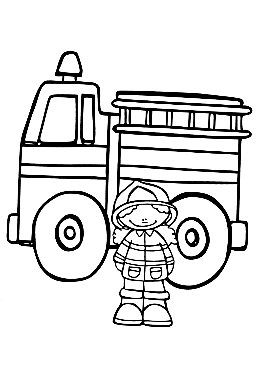 Free printable fire safety car coloring page for adults and kids