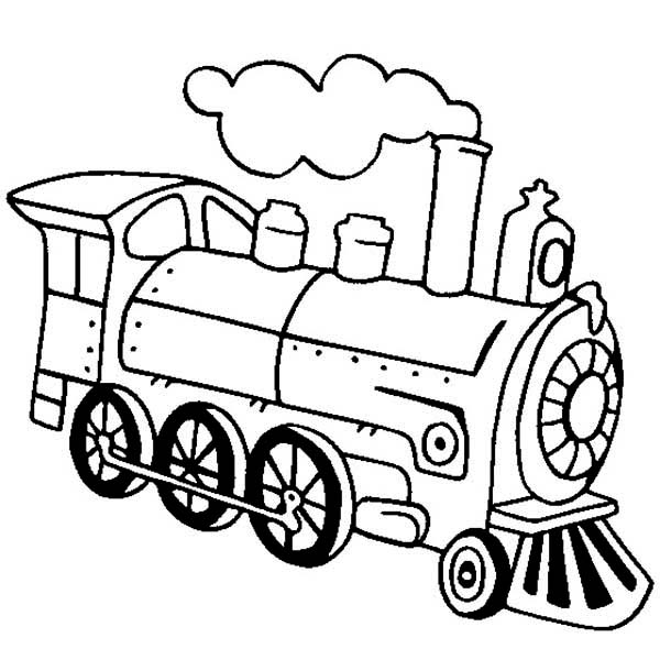 Lootive of steam train coloring page