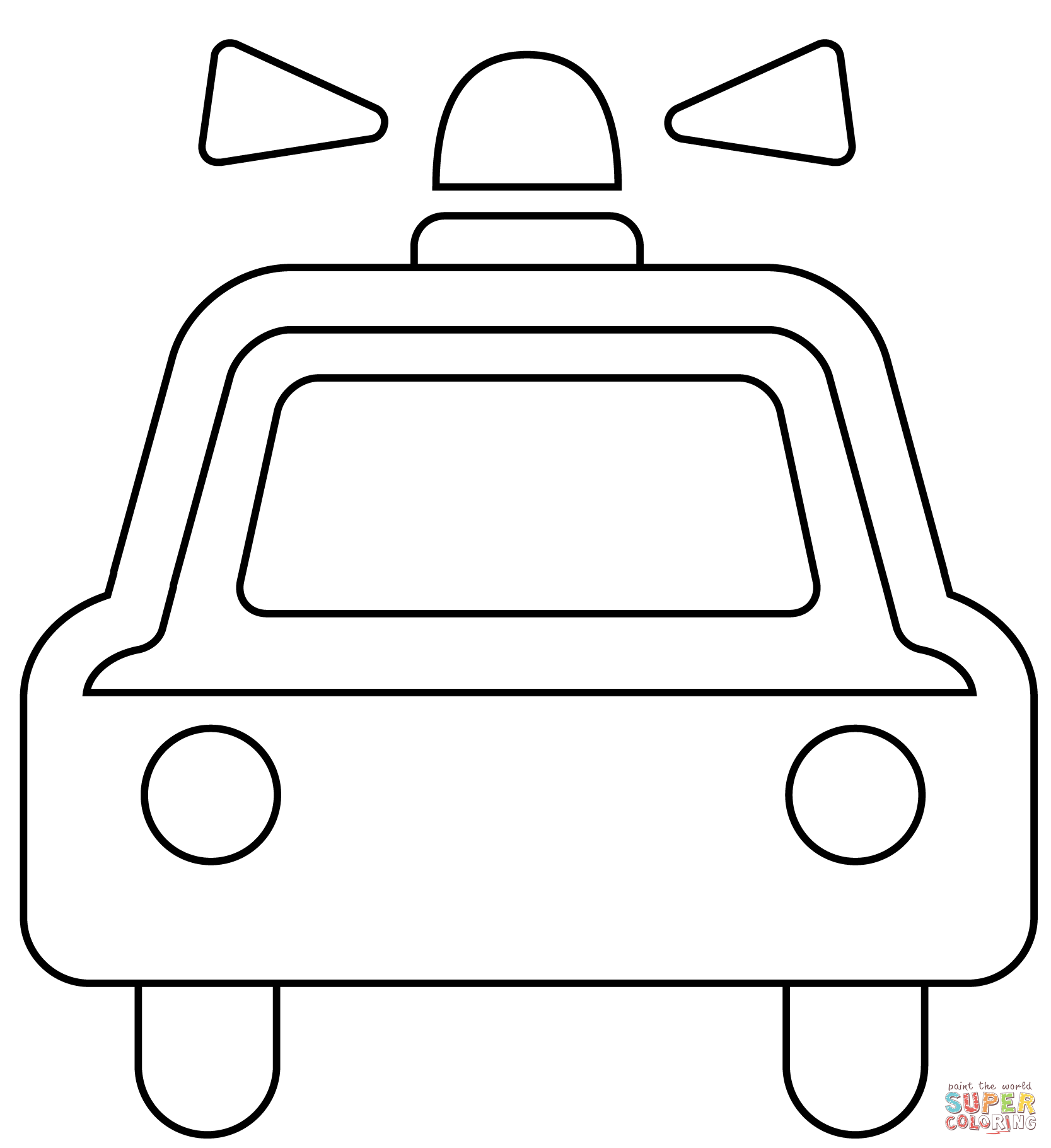 Oning police car emoji coloring page free printable coloring pages