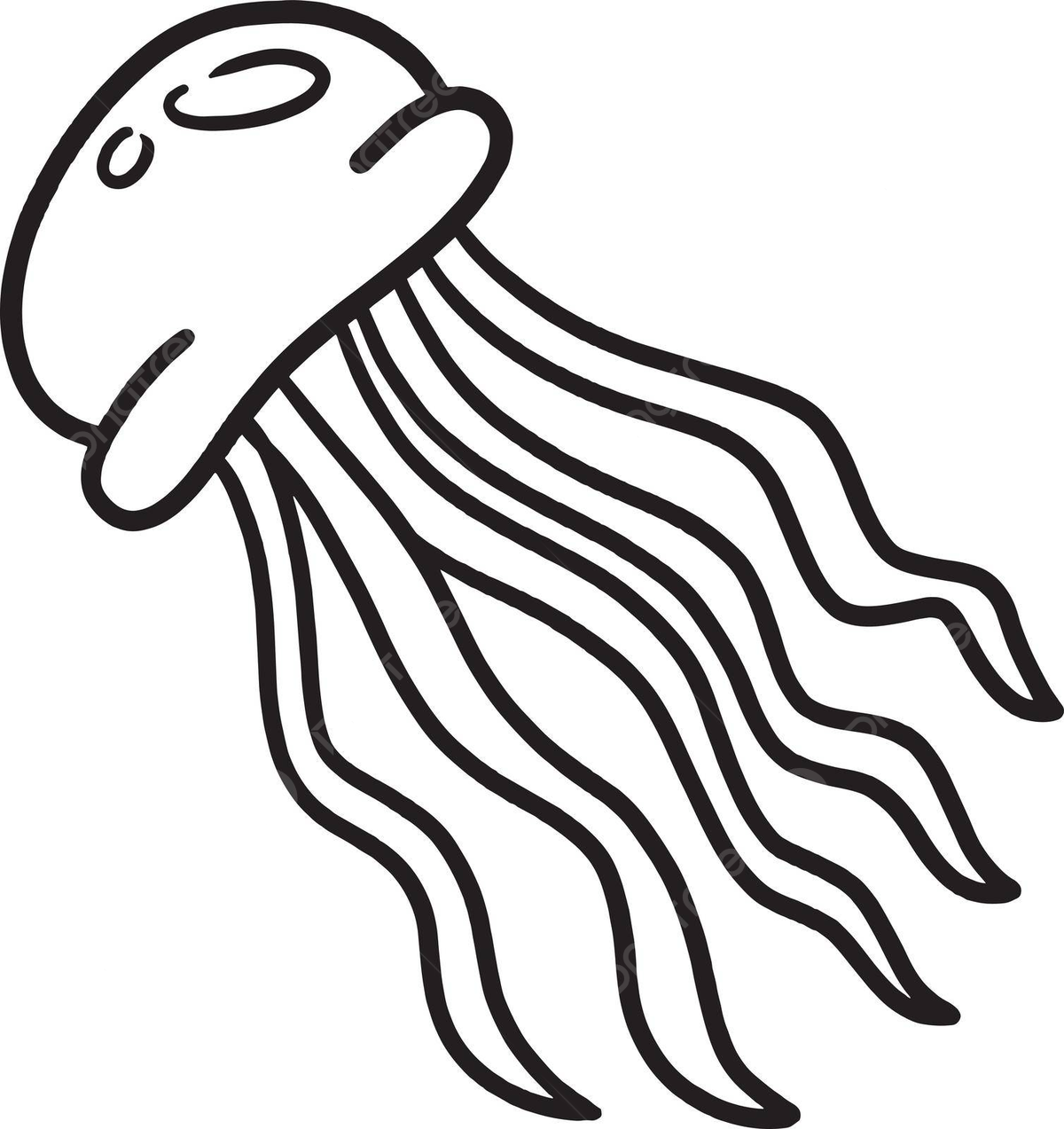 Jellyfish isolated coloring page for kids isolated underwater jellyfish vector fish drawing water drawing underwater drawing png and vector with transparent background for free download