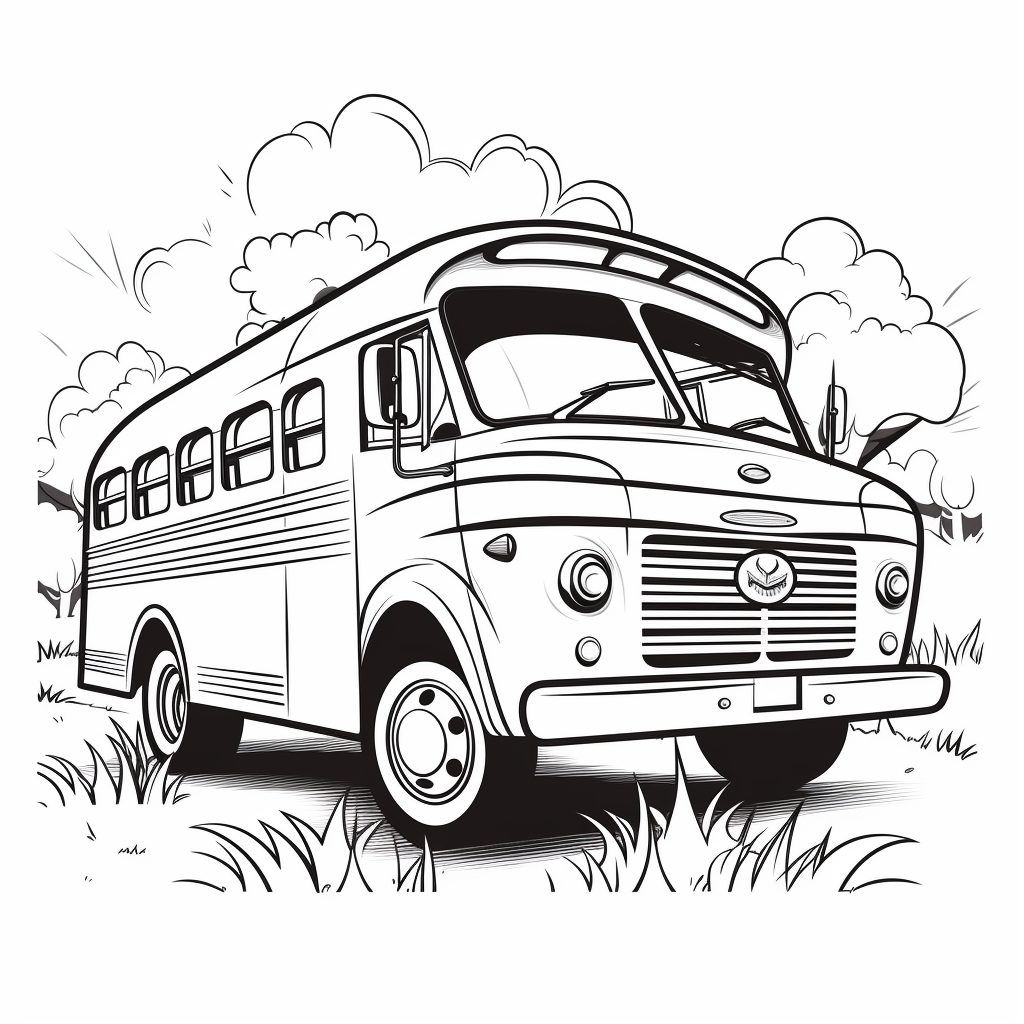 Bus coloring pages