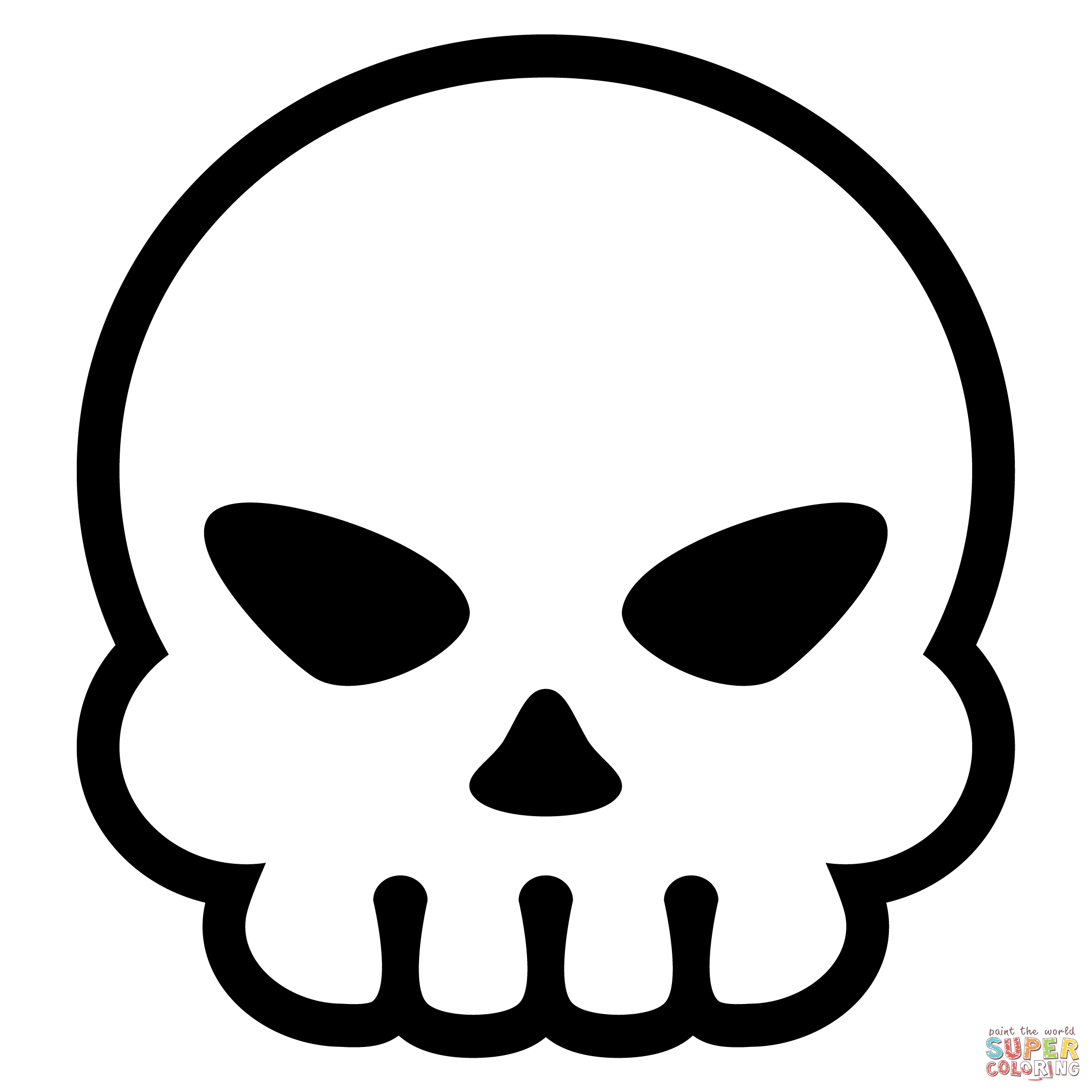 Dibujo de emoji calavera para colorear dibujos para colorear imprimir gratis