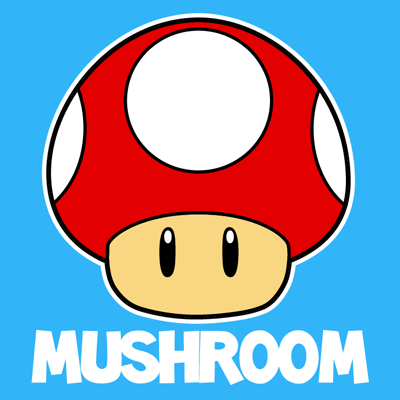 How to draw the mushroom from nintendos super mario bros with easy steps